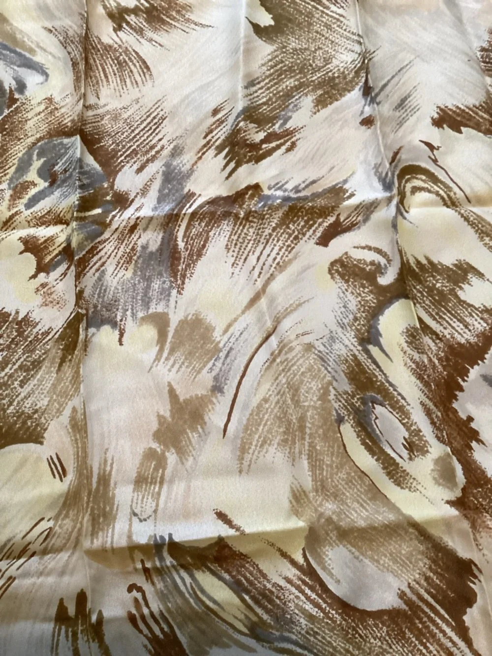 Vintage Abstract Print Square Scarf 100% Acetate made in Japan